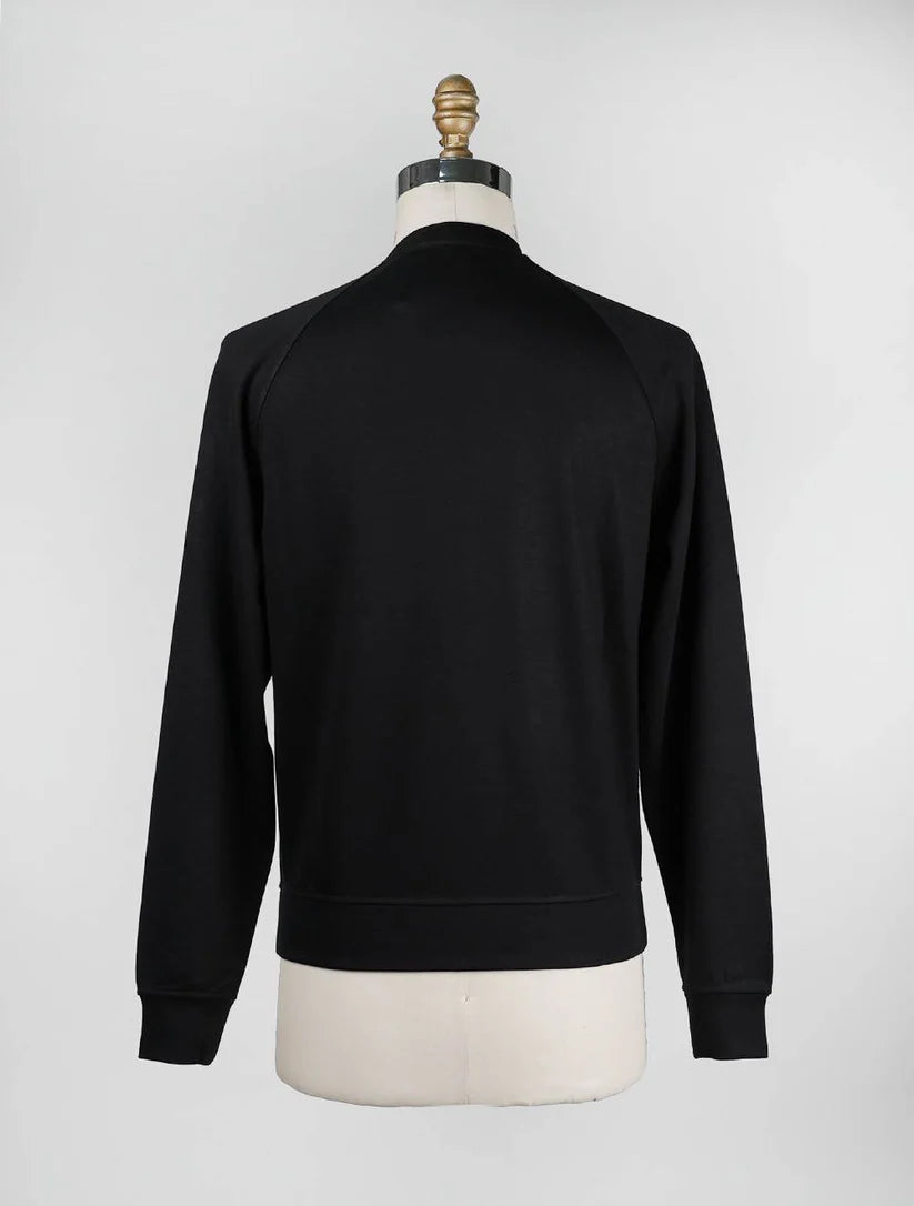 KNT Kiton Black Viscose Ea Sweater Crewneck