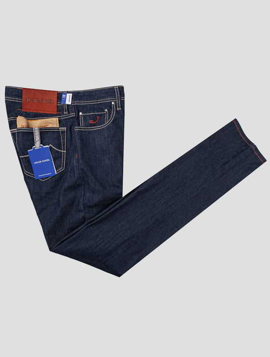 Jacob Cohen Dark Blue Cotton Viscose Pl Ea Jeans