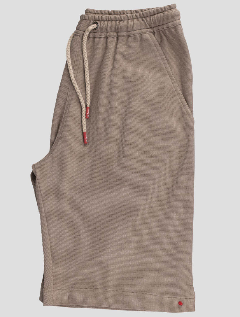 Kiton Light Brown Cotton Tracksuit Short Pants