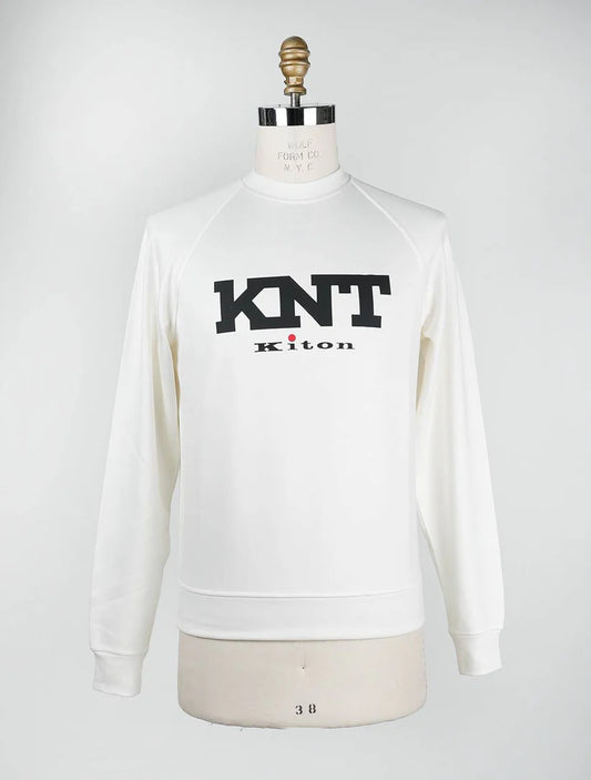 KNT Kiton White Viscose Ea Sweater Crewneck