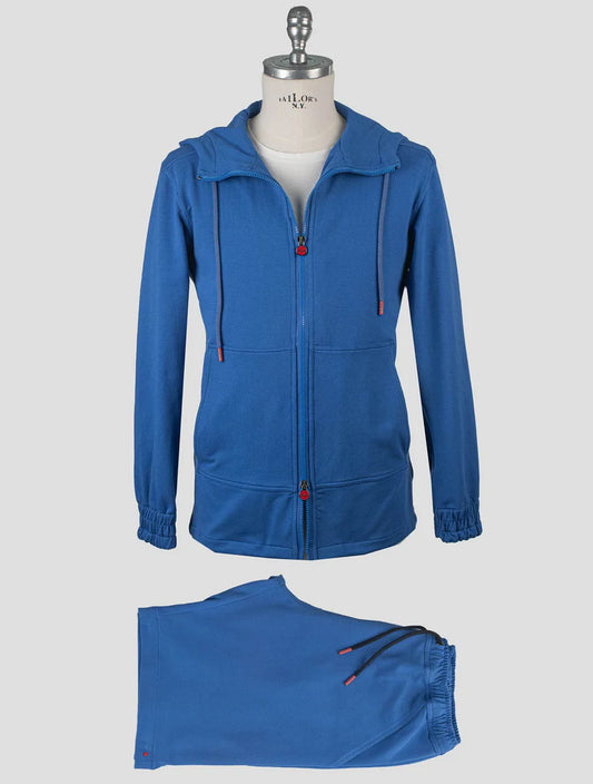 Kiton Blue Cotton Ea Tracksuit Short Pants