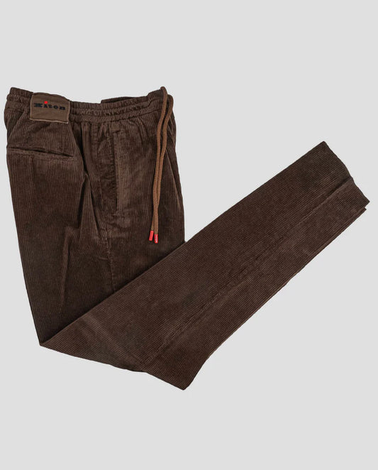 Kiton Brown Cotton Cashmere Ea Velvet Pants