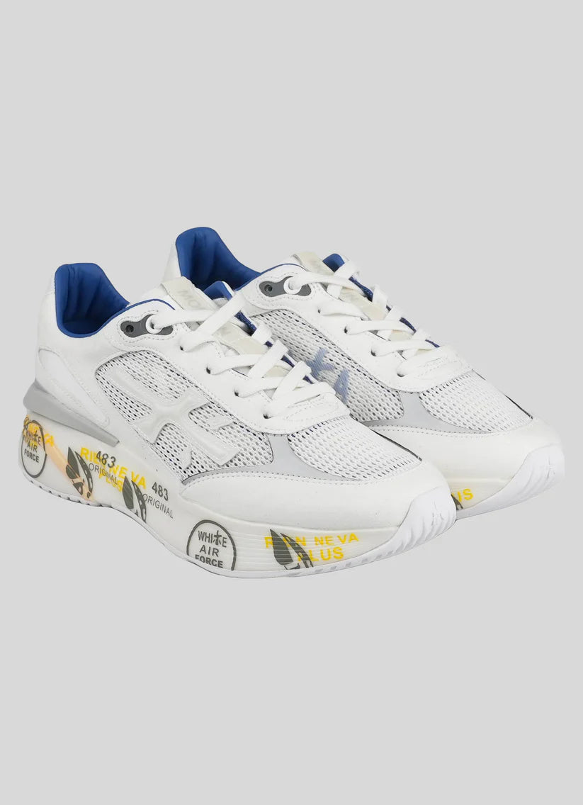 Premiata White Pl PU PA Ea Leather Sneakers