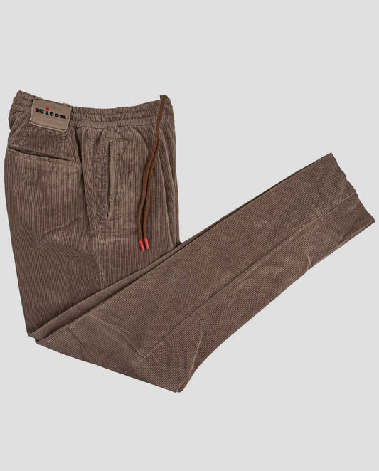 Kiton Light Brown Cotton Cashmere Ea Velvet Pants