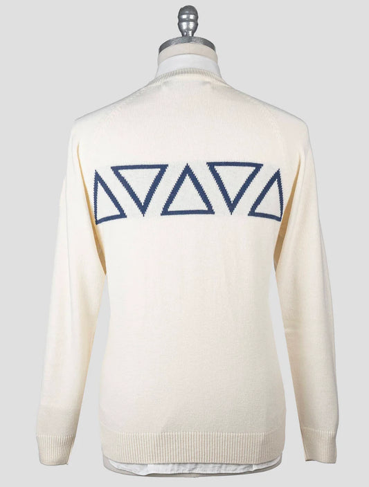 KNT Kiton White Wool Sweater Crewneck