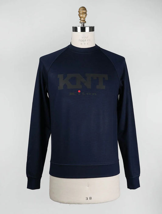 KNT Kiton Blue Viscose Ea Sweater Crewneck