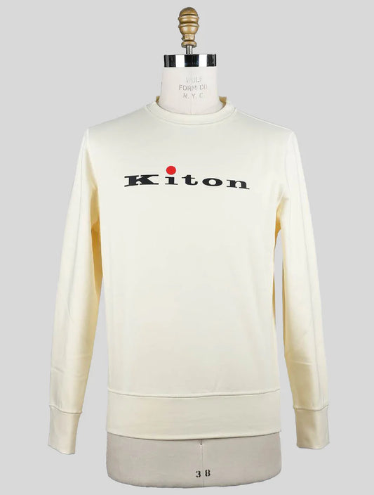 Kiton Beige Cotton Sweater Crewneck