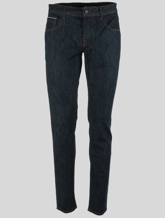 KNT Kiton Dark Blue Cotton Pe Jeans