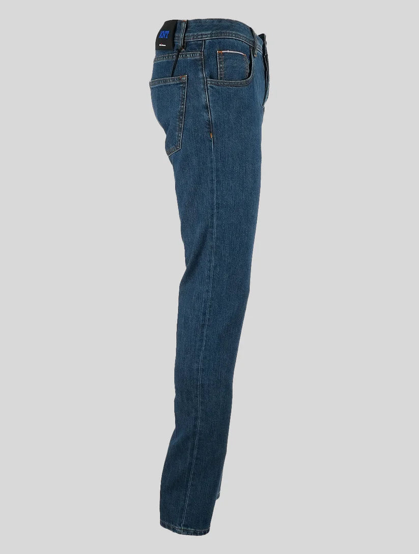 KNT Kiton Blue Cotton Pe Jeans