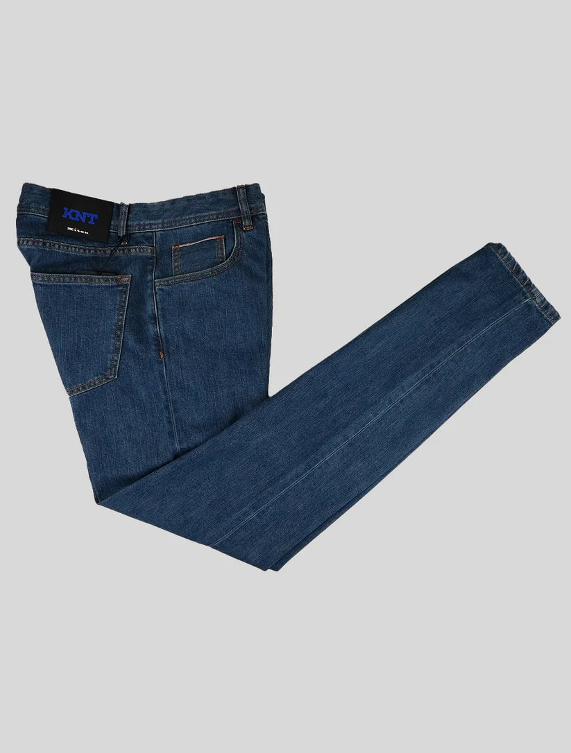 KNT Kiton Blue Cotton Pe Jeans
