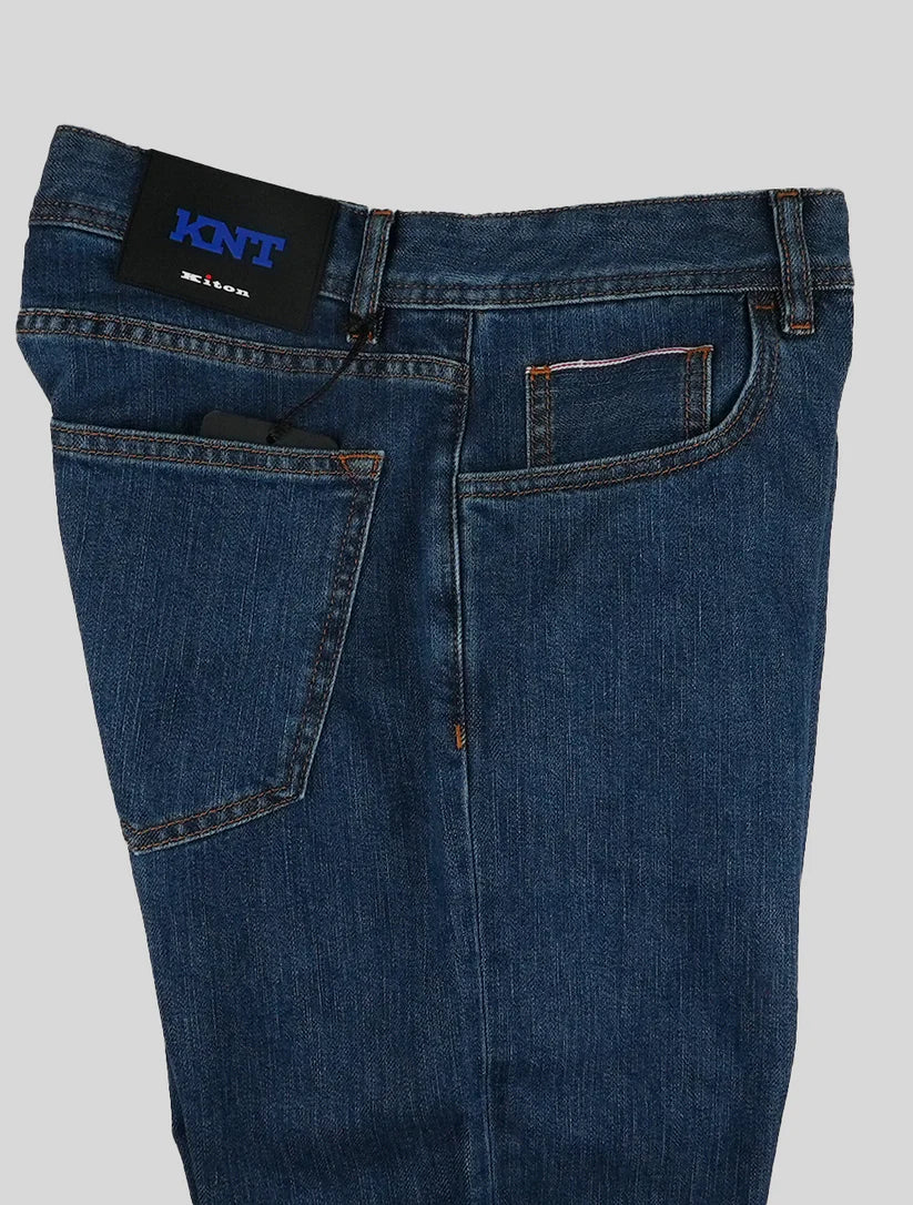 KNT Kiton Blue Cotton Pe Jeans