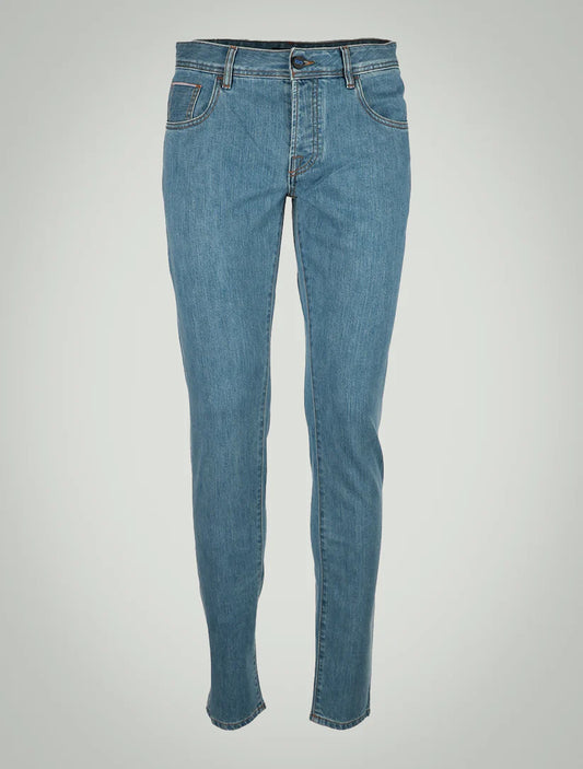 KNT Kiton Light Blue Cotton Pe Jeans