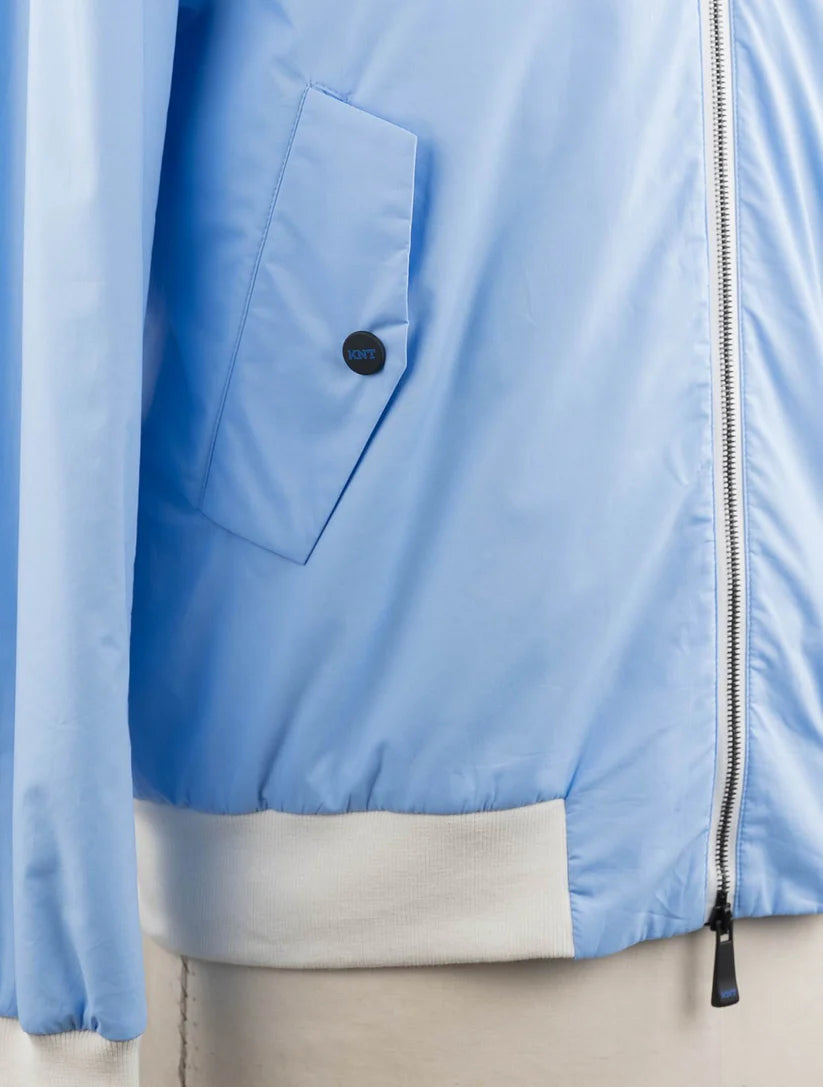 KNT Kiton Light Blue Cotton Coat