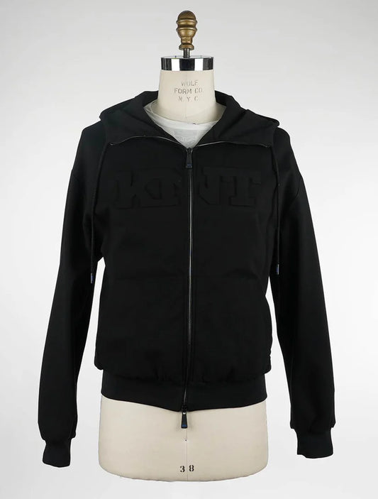 KNT Kiton Black Viscose Pa Ea Coat
