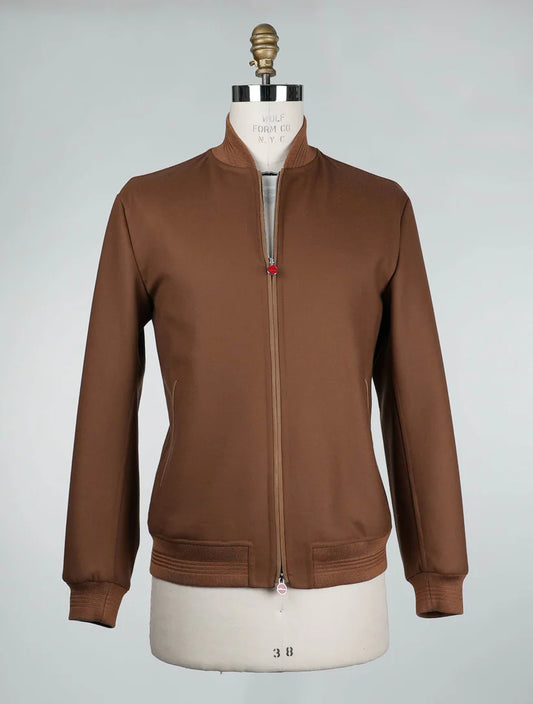 Kiton Light Brown Wool Ea Coat