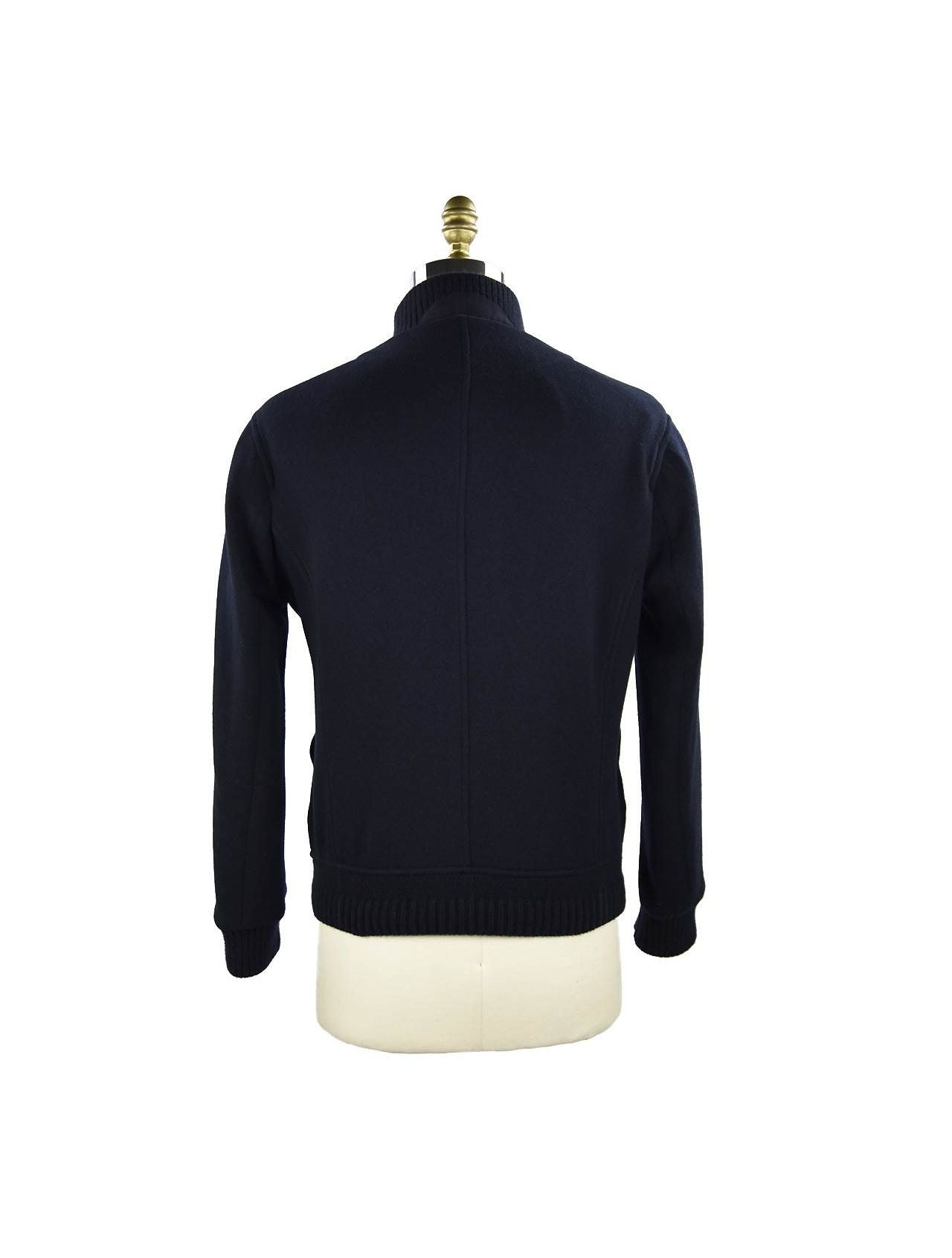 Kiton Dark Blue Wool Cashmere Pa Coat