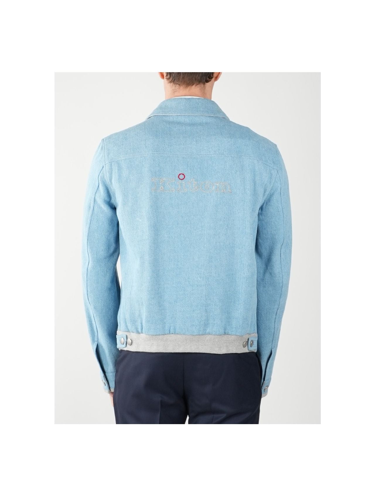 Kiton Blue Denim Cotton Coat