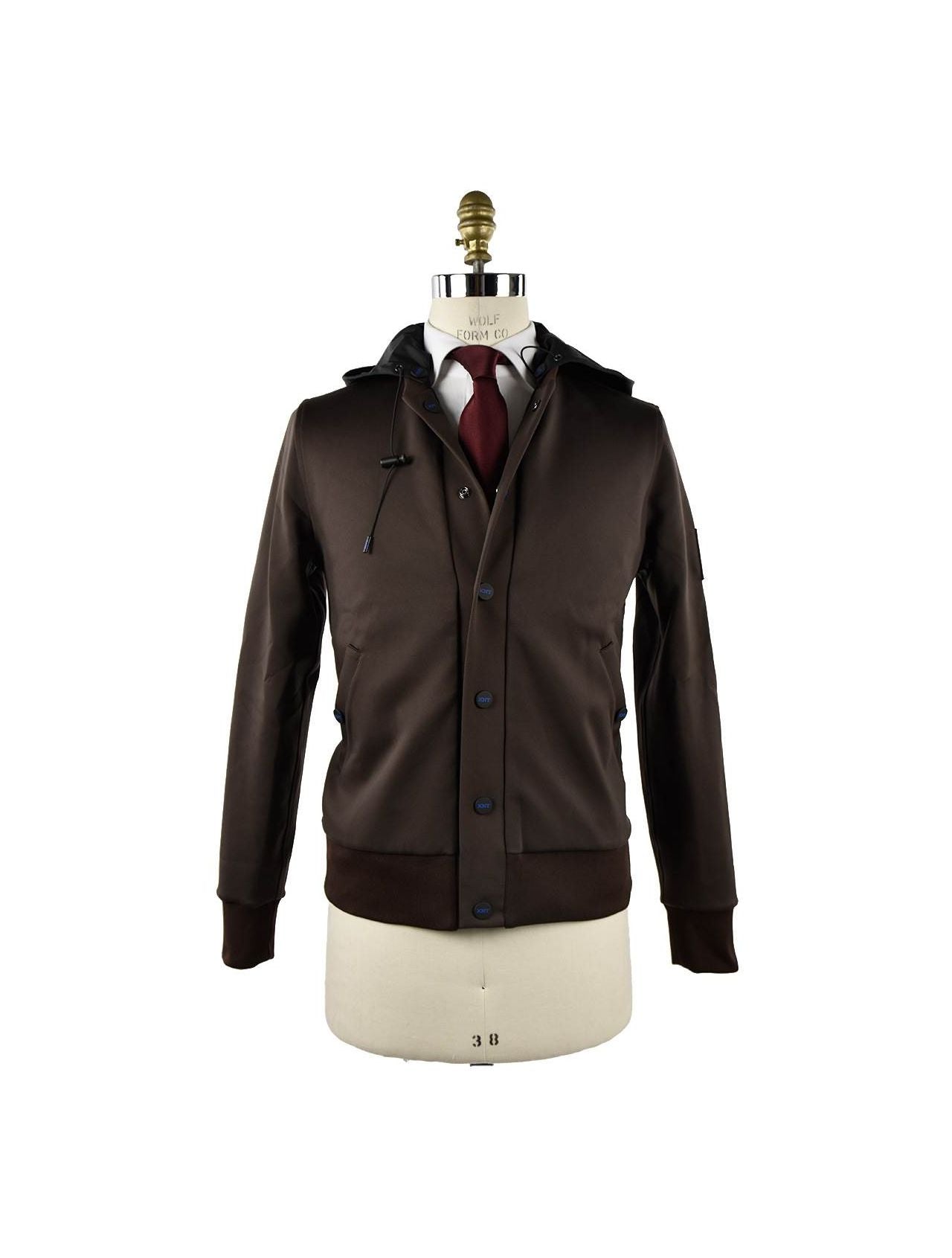 KNT Kiton Brown Black Pl Cotton Pa Ea Coat