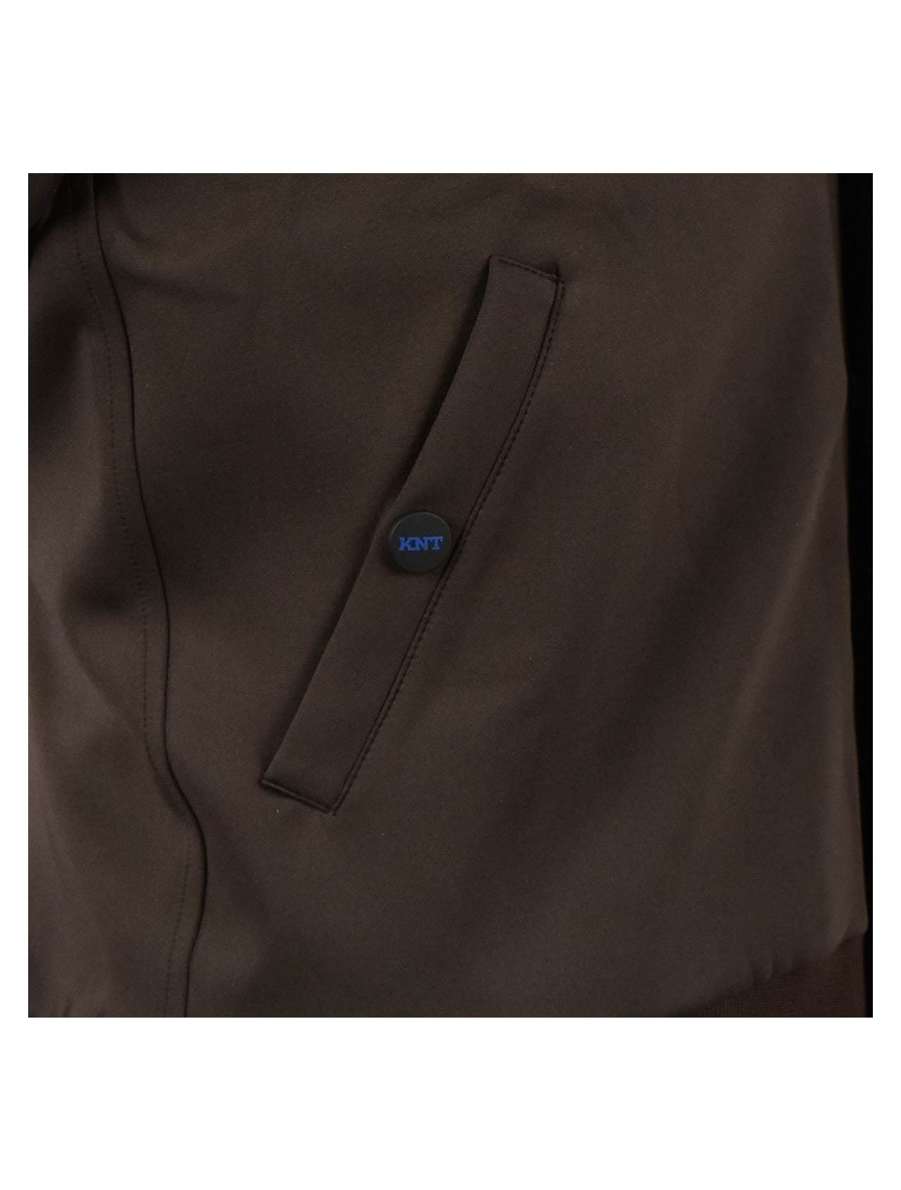KNT Kiton Brown Black Pl Cotton Pa Ea Coat