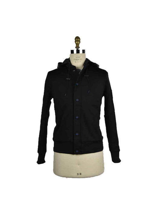 KNT Kiton Black Pl Cotton Pa Ea Coat