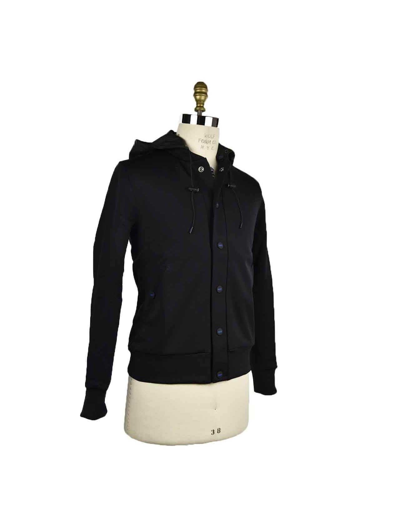 KNT Kiton Black Pl Cotton Pa Ea Coat