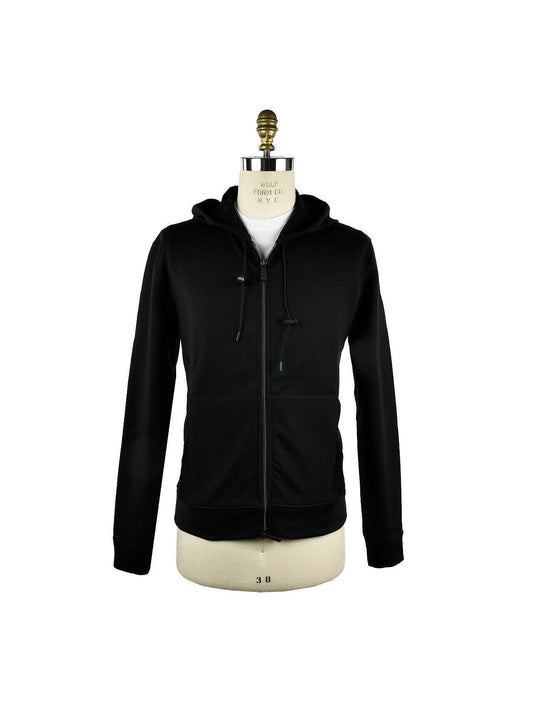 KNT Kiton Black Pl Cotton Pa Ea Coat