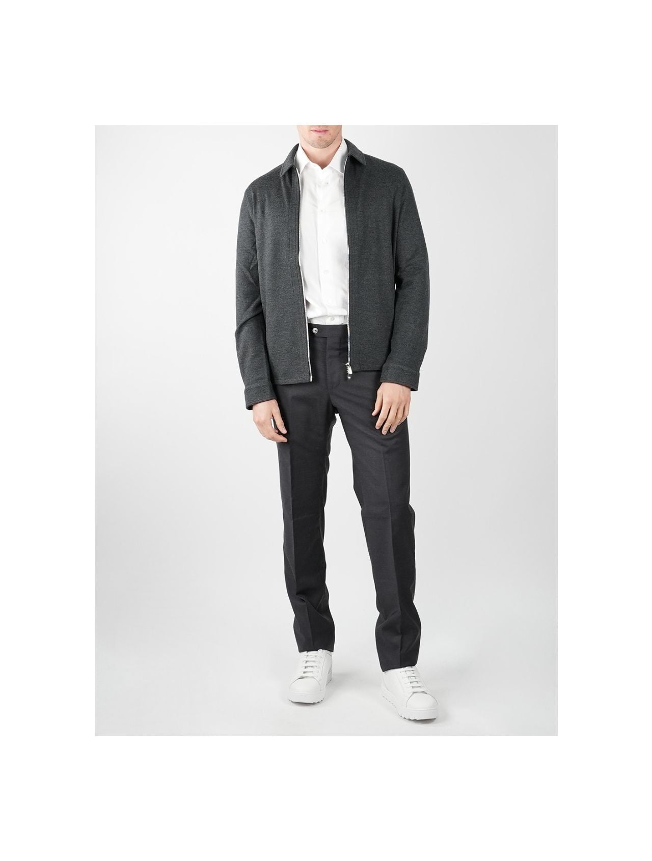 Marco Pescarolo Gray Virgin Wool Cashmere Coat