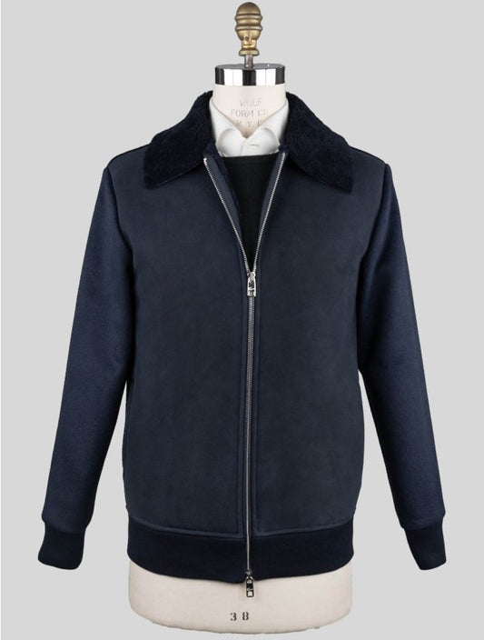 Marco Pescarolo Blue Pl Virgin Wool Sheepskin Coat