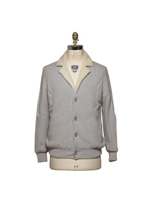 Kiton Gray Cashmere Shipskin Inside Coat