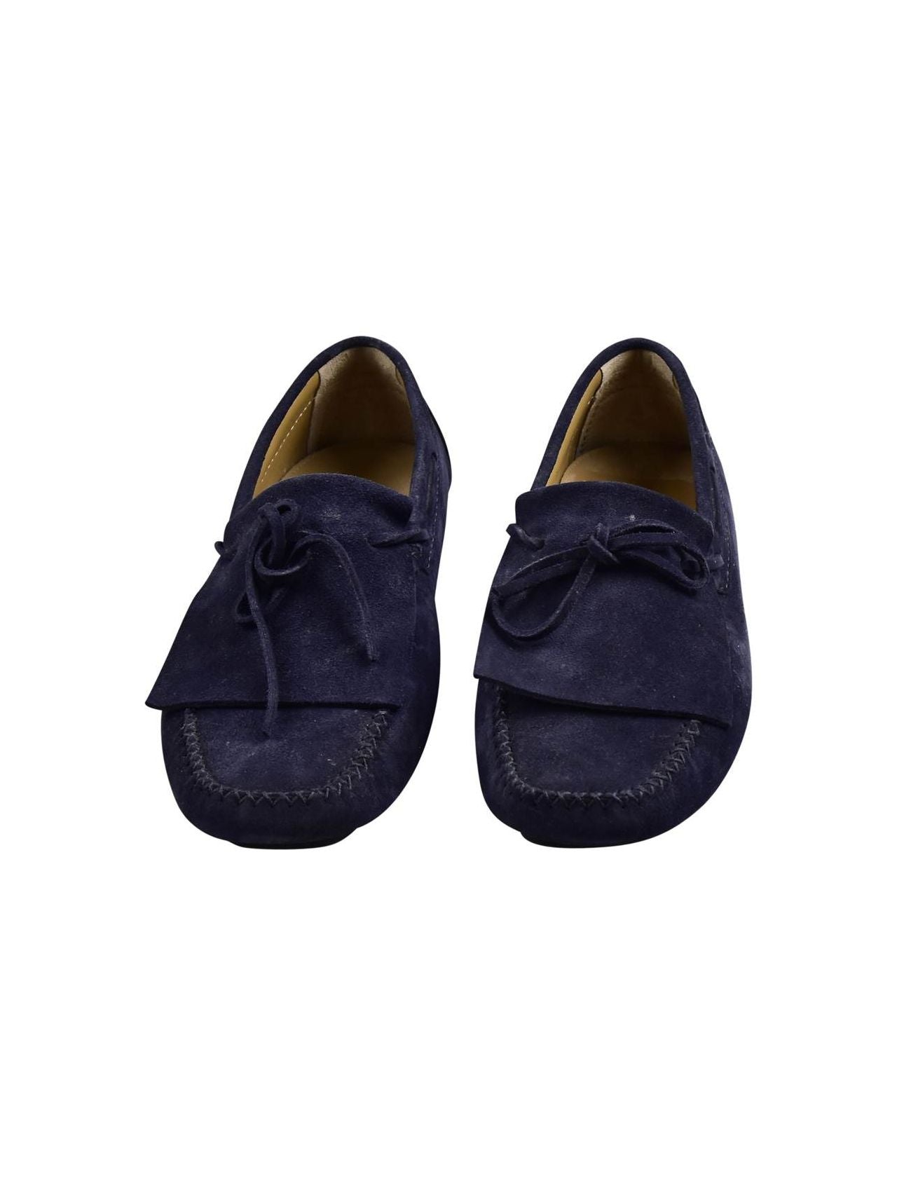 Kiton Blue Leather Suede Loafers