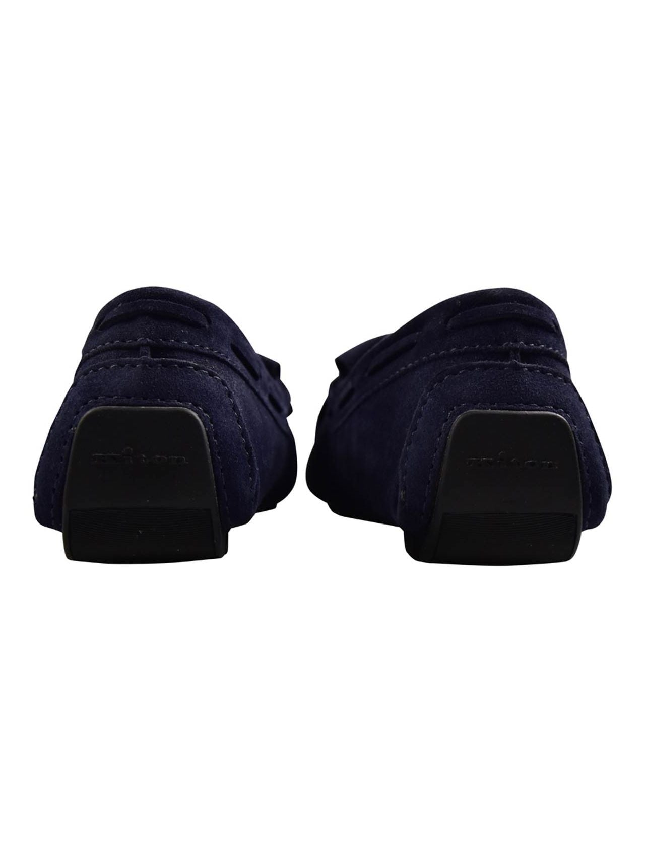 Kiton Blue Leather Suede Loafers