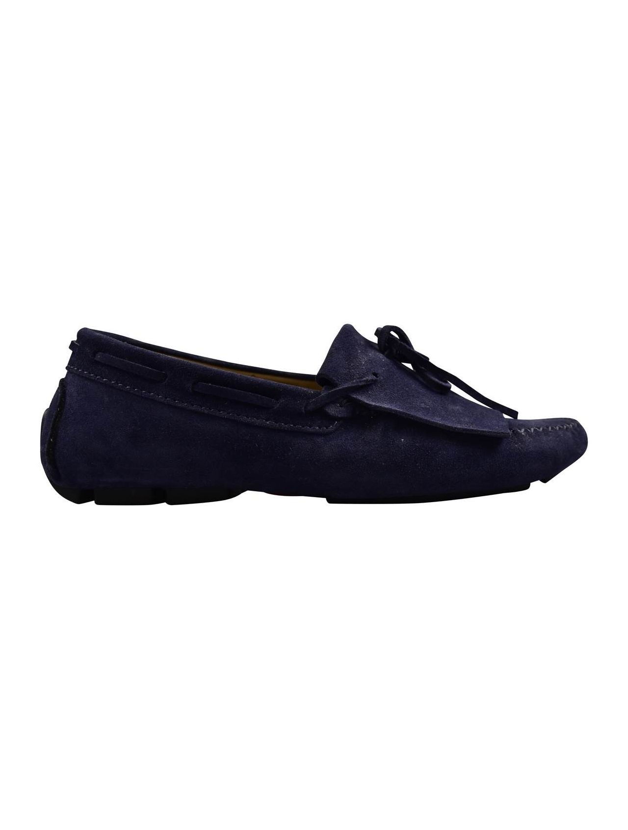 Kiton Blue Leather Suede Loafers