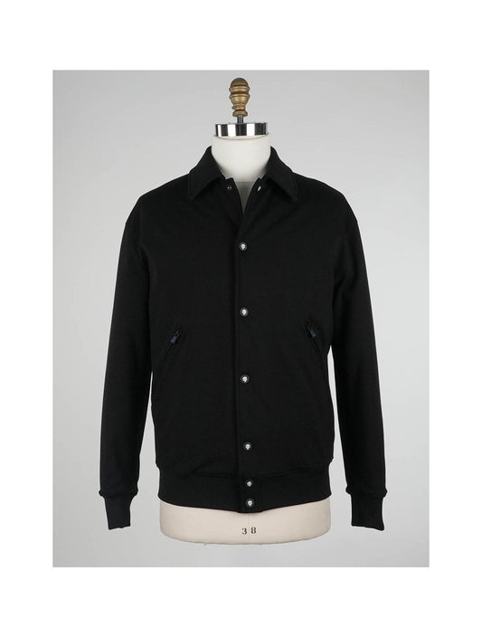 KNT Kiton Black Viscose Pa Ea Coat Special Edition