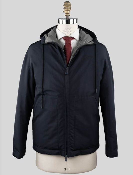 KNT Kiton Blue Navy Pl Coat