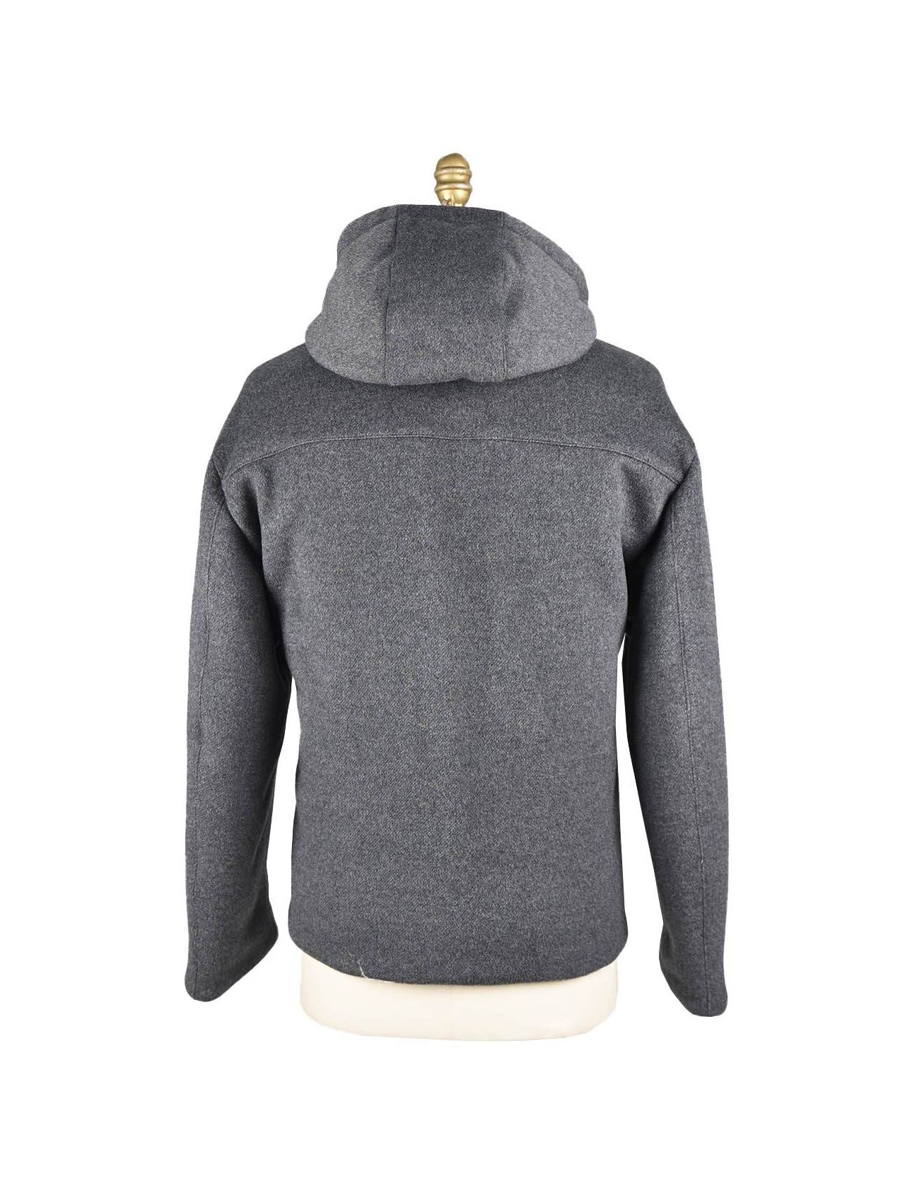 KNT Kiton Gray Virgin Wool Pa Cashmere Coat
