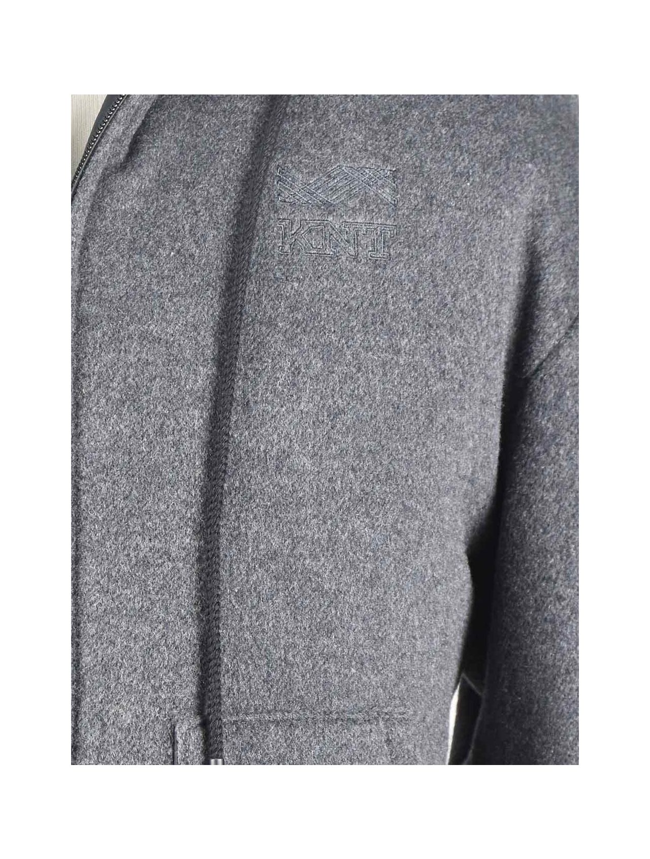 KNT Kiton Gray Virgin Wool Pa Cashmere Coat