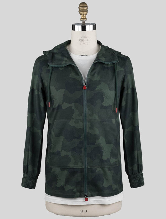 Kiton Camouflage Green Cotton Sweatshirt Umbi
