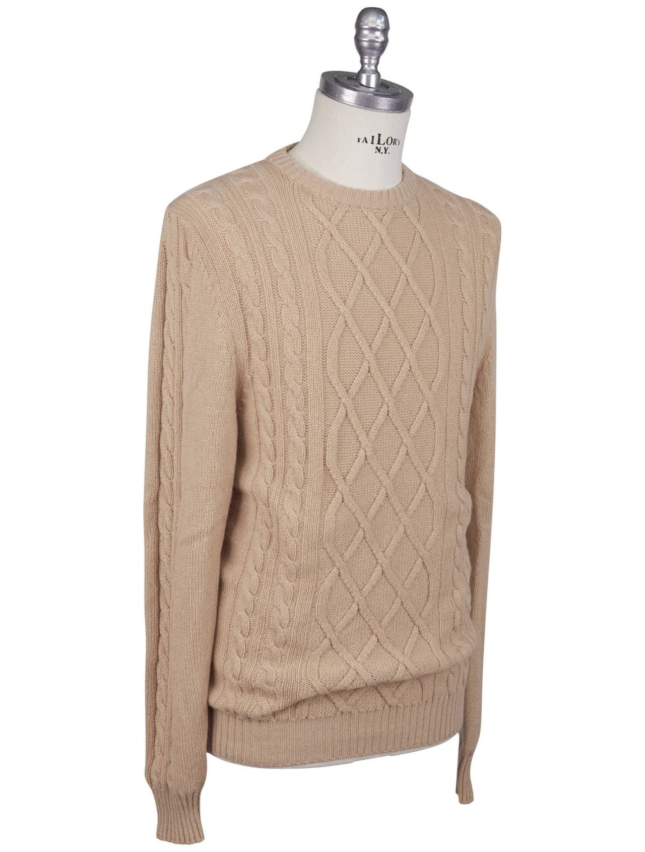 Kiton Beige Vicuna Perù Sweater Crewneck