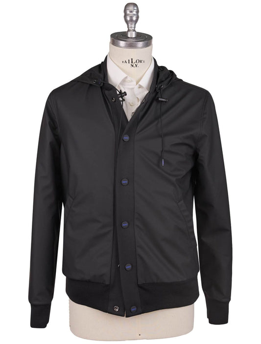 KNT Kiton Kiton Knt Black PL Cotton PA EA Reverse Coat