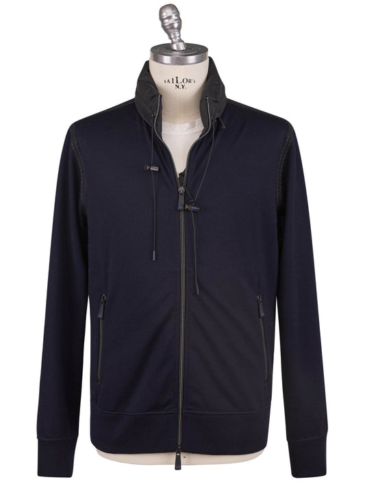 KNT Kiton Kiton Knt Blue Virgin Wool Cotton Coat