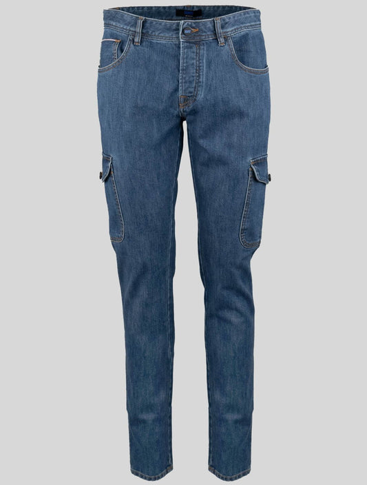 KNT Kiton Blue Cotton Pe Jeans Cargo