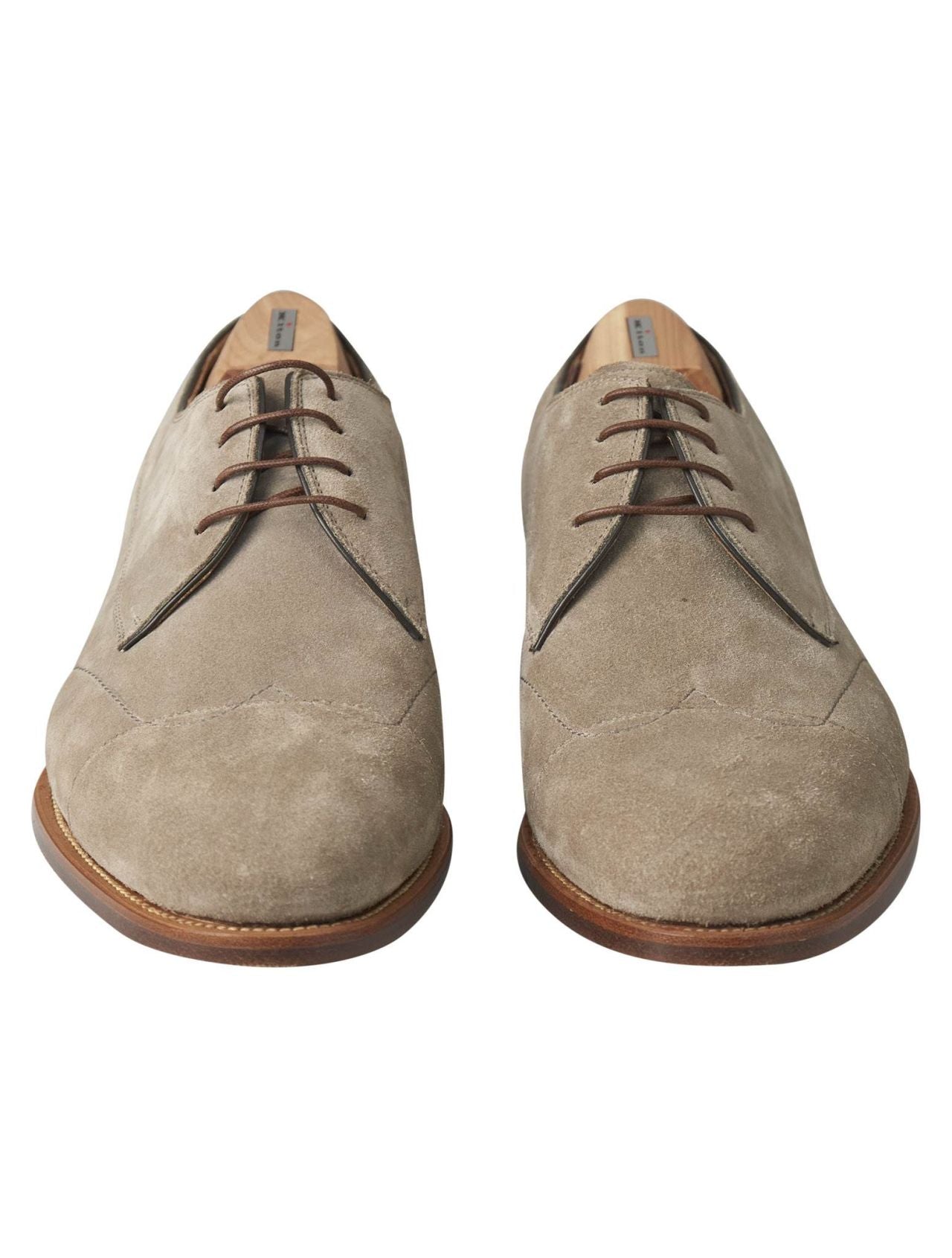 Kiton Beige Leather Suede Dress Shoes