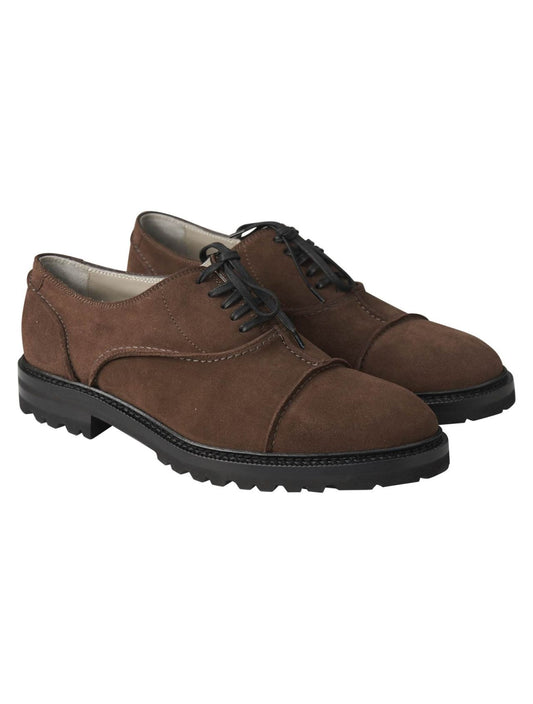 Kiton brown Leather Suede Sneaker