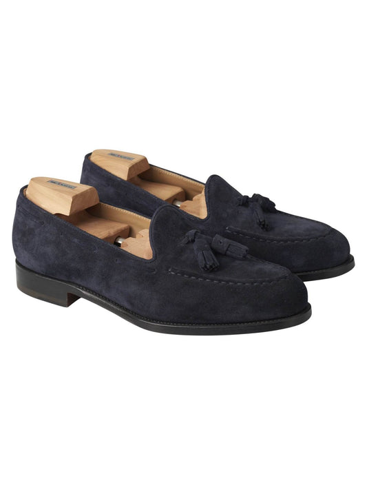 Kiton Blue Leather Suede Loafers