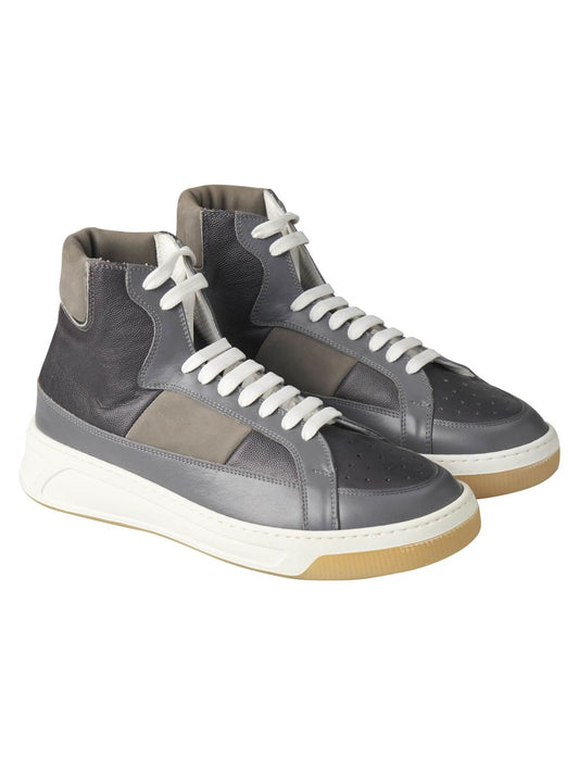 Kiton Gray Leather Boots Shoes