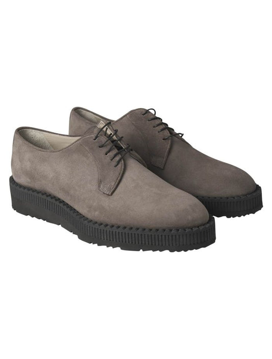 Kiton Gray Leather Suede Sneaker