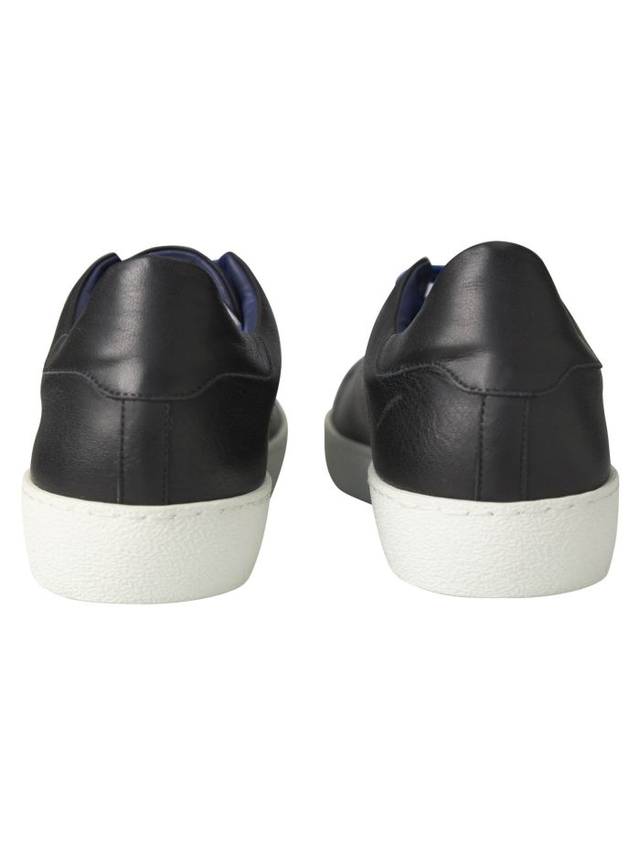KNT Kiton  Black Leather Sneaker