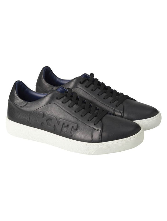 KNT Kiton  Black Leather Sneaker