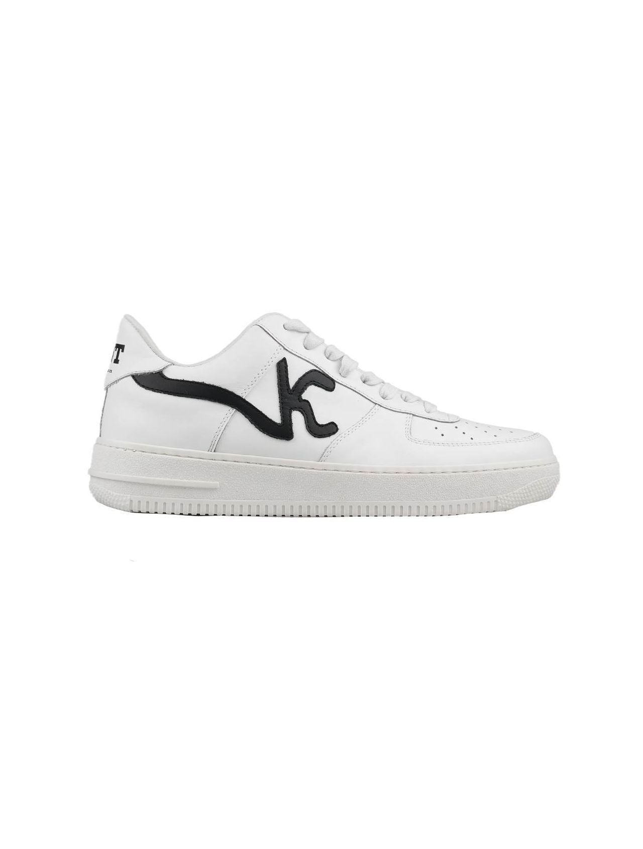 KNT Kiton White Black Leather Sneakers