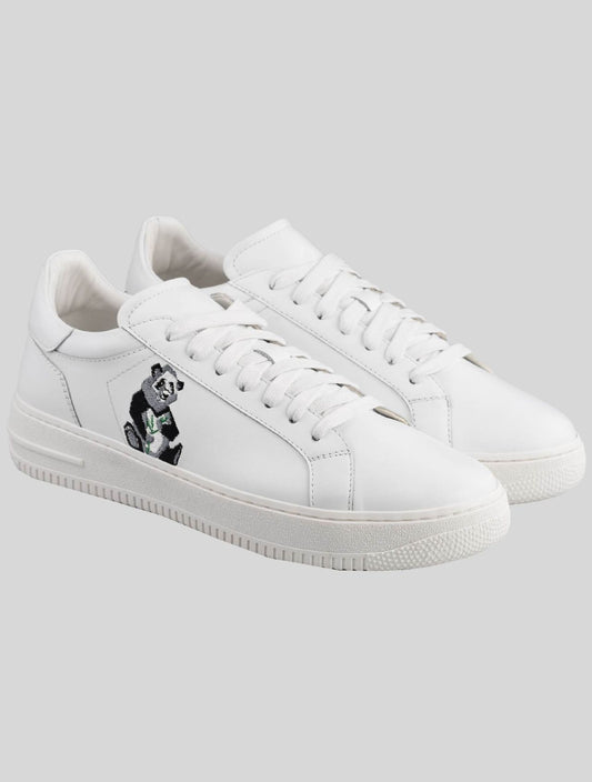 KNT Kiton White Leather Sneakers Special Edition